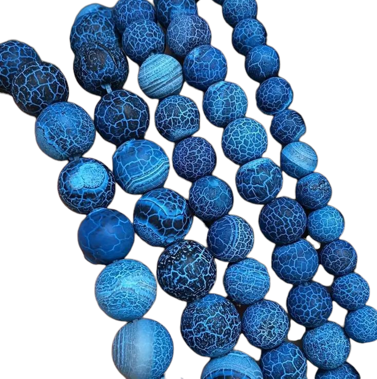 Makramee-Armband – Line - Drachenachat blau