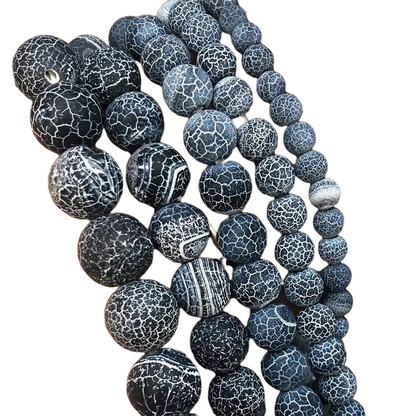 Makramee-Armband – Line - Drachenachat schwarz