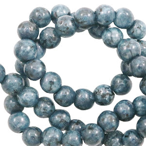Makramee-Armband – Line - Dalmatiner Jaspis blau