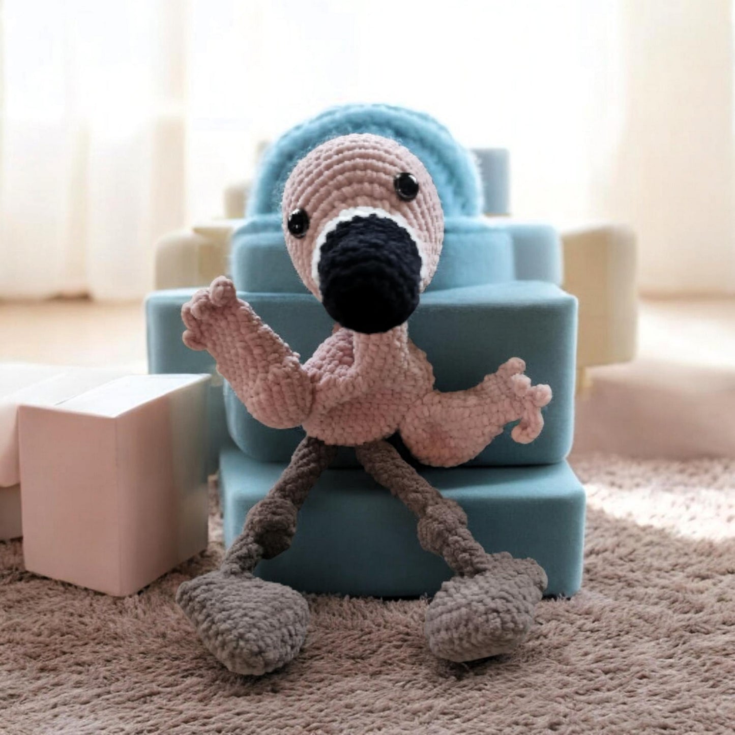 Ami au crochet flamant rose
