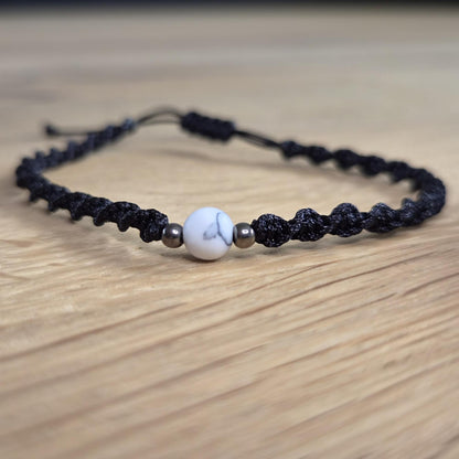 Makramee-Armband – Twist - Calcit