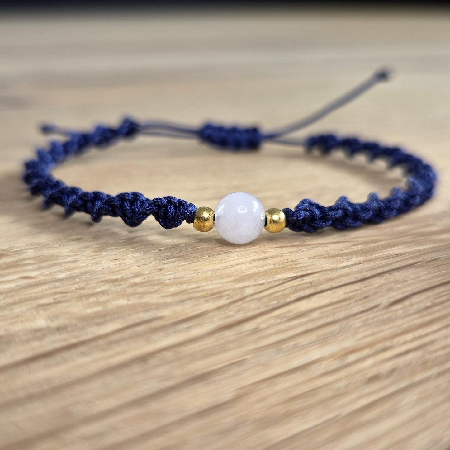 Makramee-Armband – Twist - Rosenquarz