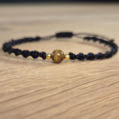 Makramee-Armband – Twist - Tigerauge