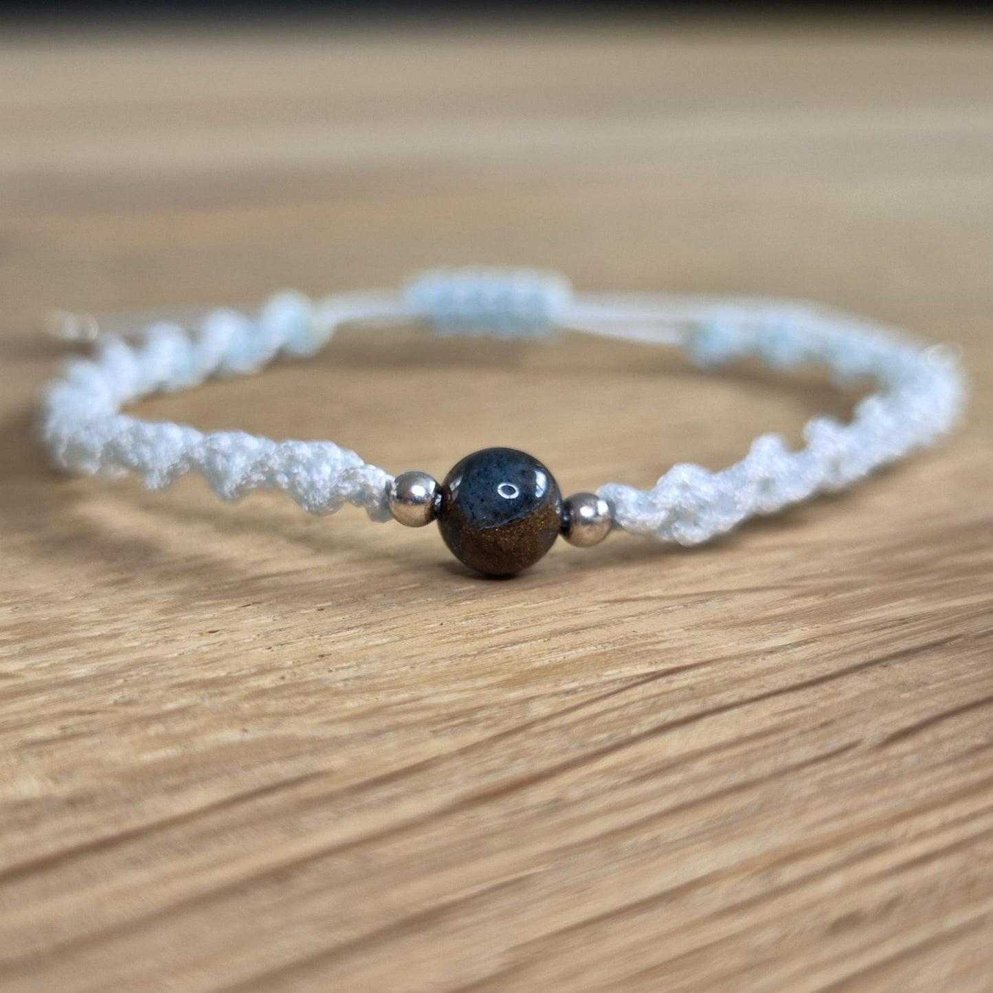 Bracelet macramé – Torsade - Cloisonné bleu marine