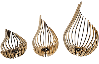 Holz Design Windlicht - Tropfen