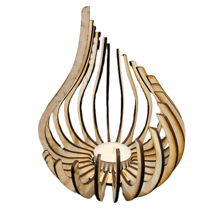 Holz Design Windlicht - Tropfen