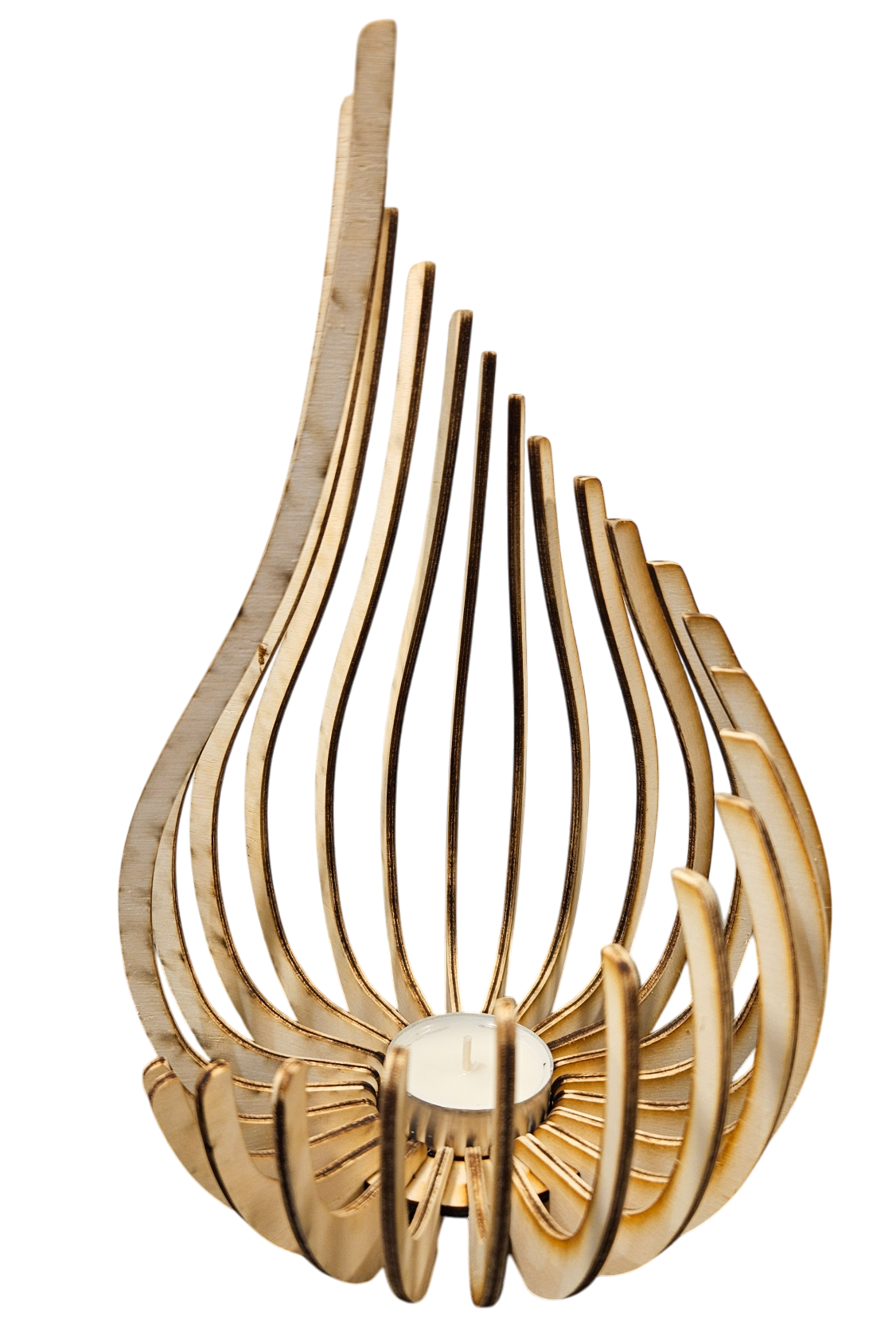 Holz Design Windlicht - Tropfen