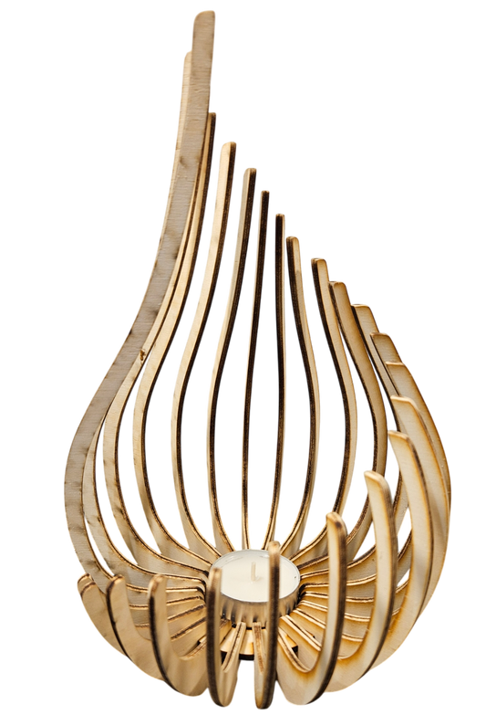 Holz Design Windlicht - Tropfen
