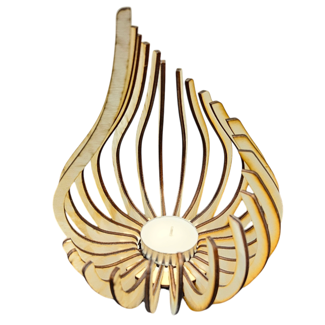 Holz Design Windlicht - Tropfen - Set