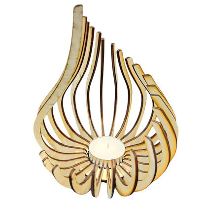 Holz Design Windlicht - Tropfen - Set