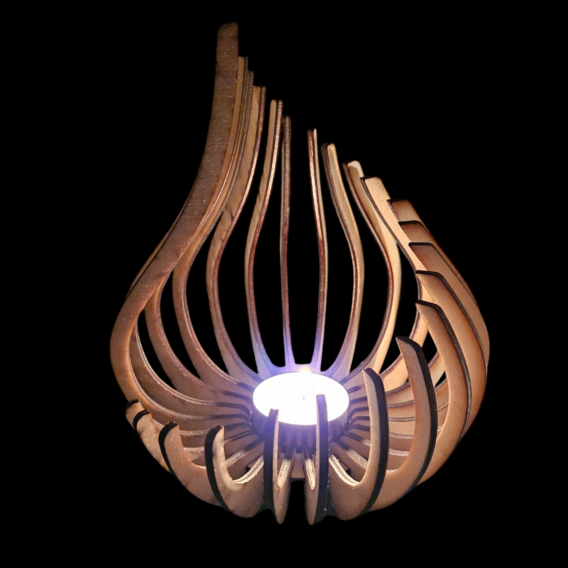 Holz Design Windlicht - Tropfen - Set