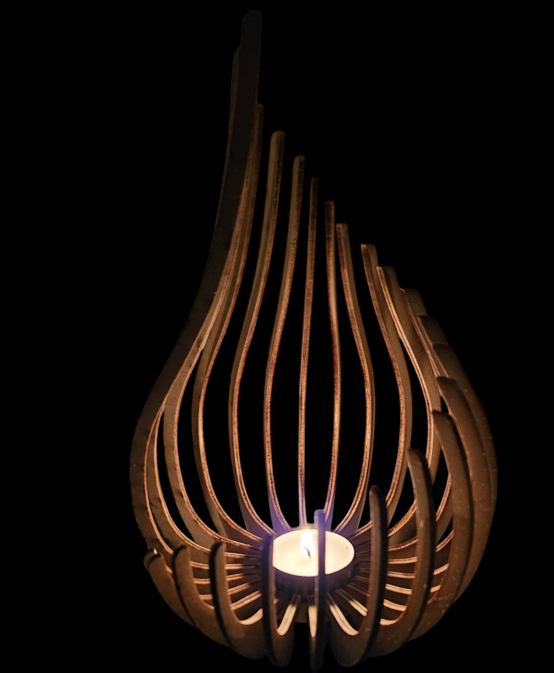 Holz Design Windlicht - Tropfen - Set