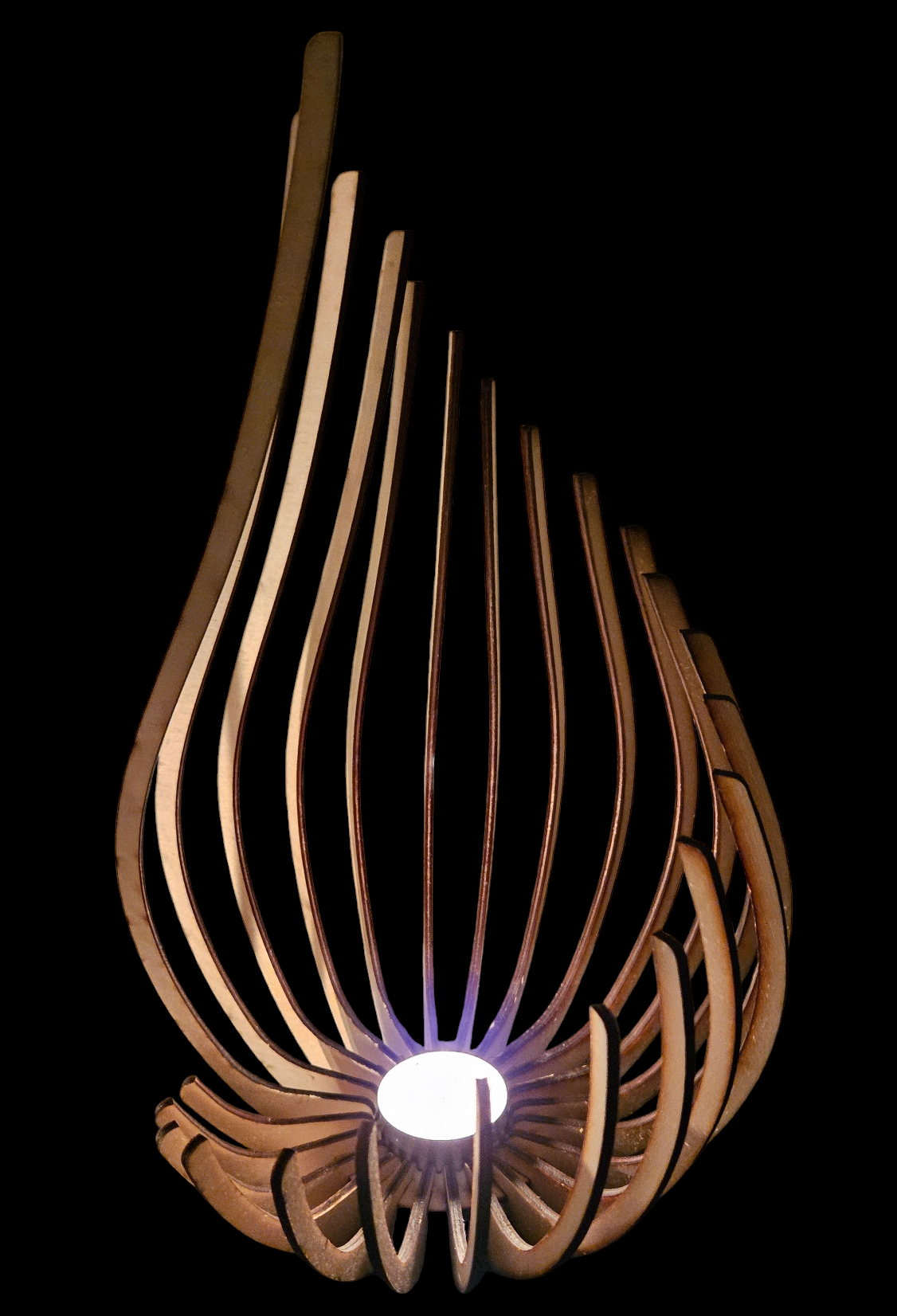 Holz Design Windlicht - Tropfen - Set