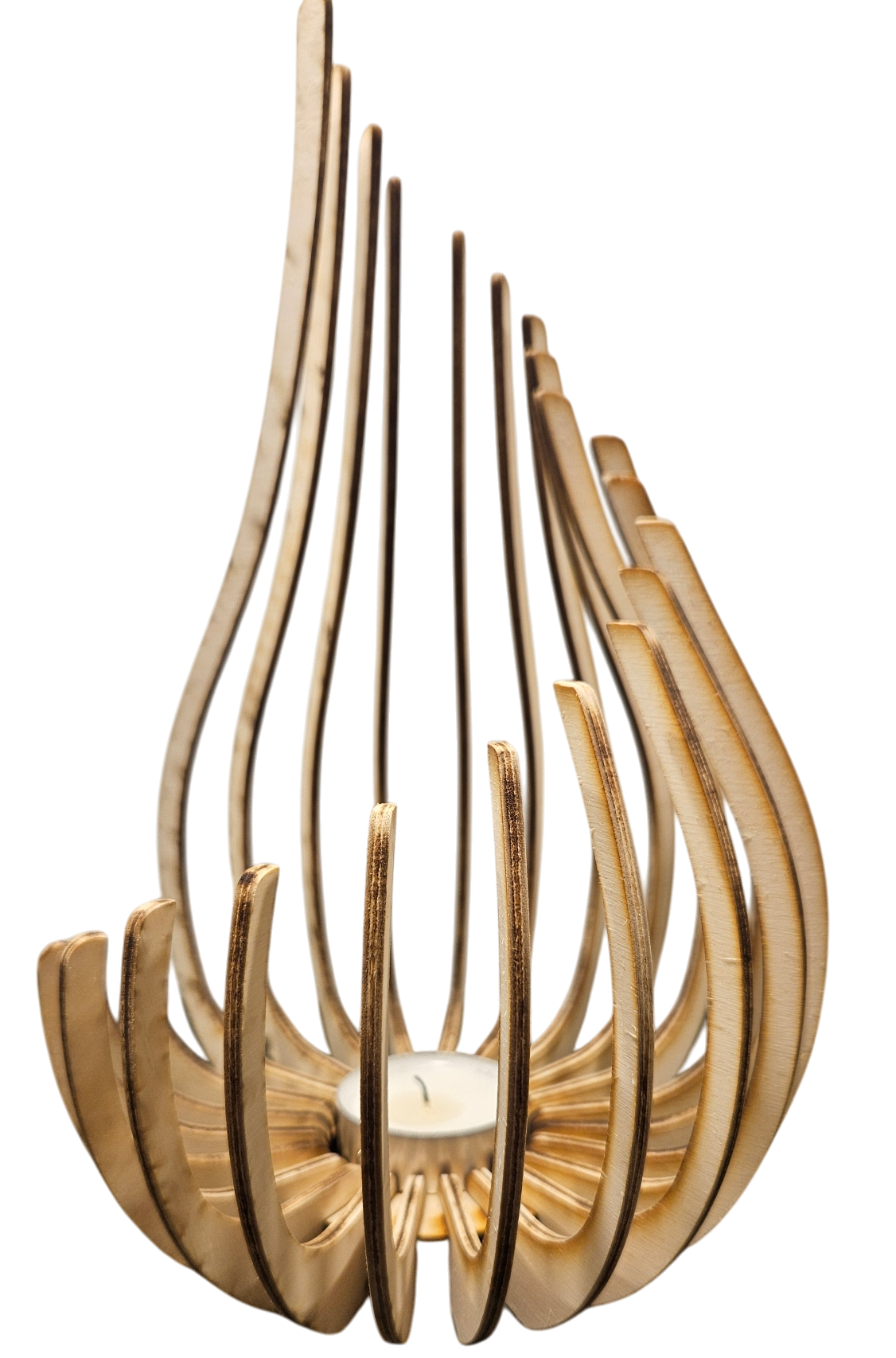 Holz Design Windlicht - Tropfen