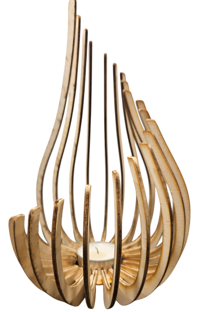 Holz Design Windlicht - Tropfen