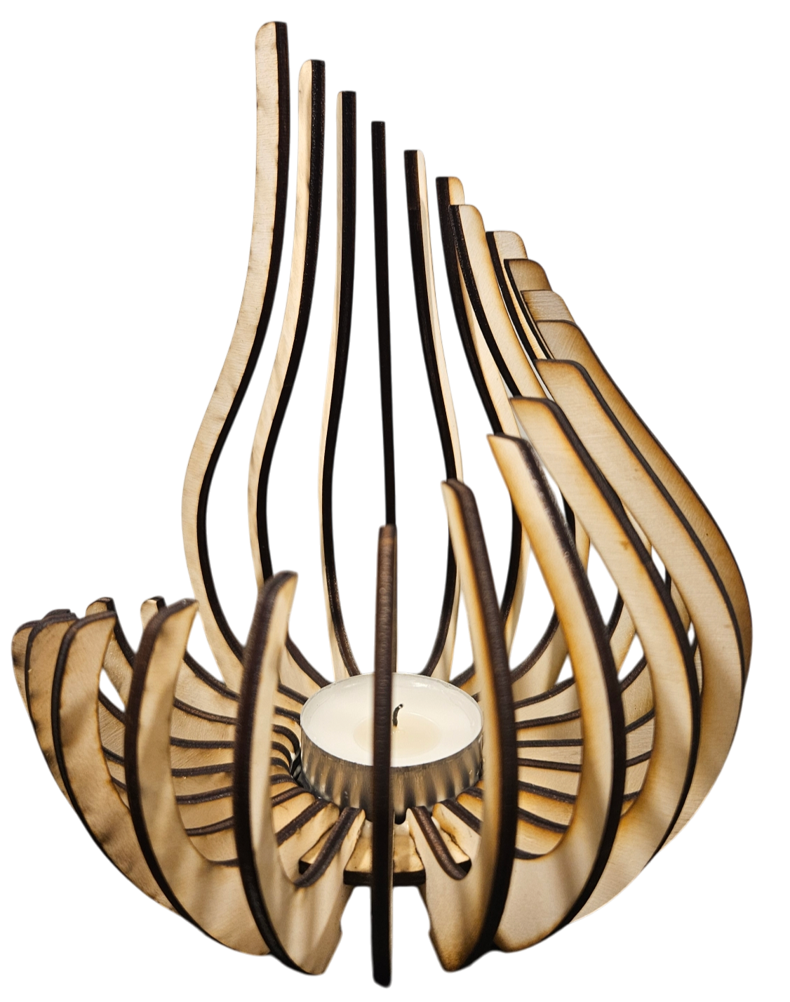 Holz Design Windlicht - Tropfen