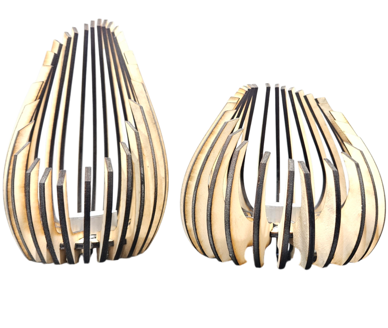 Holz Design Windlicht - Kokon - Set