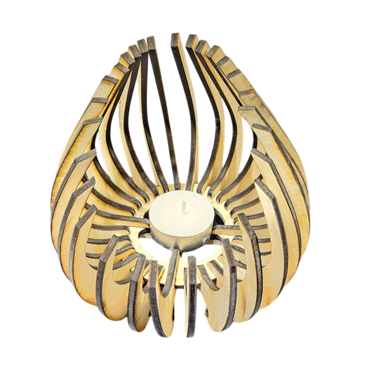 Holz Design Windlicht - Kokon