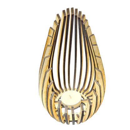 Holz Design Windlicht - Kokon - Set