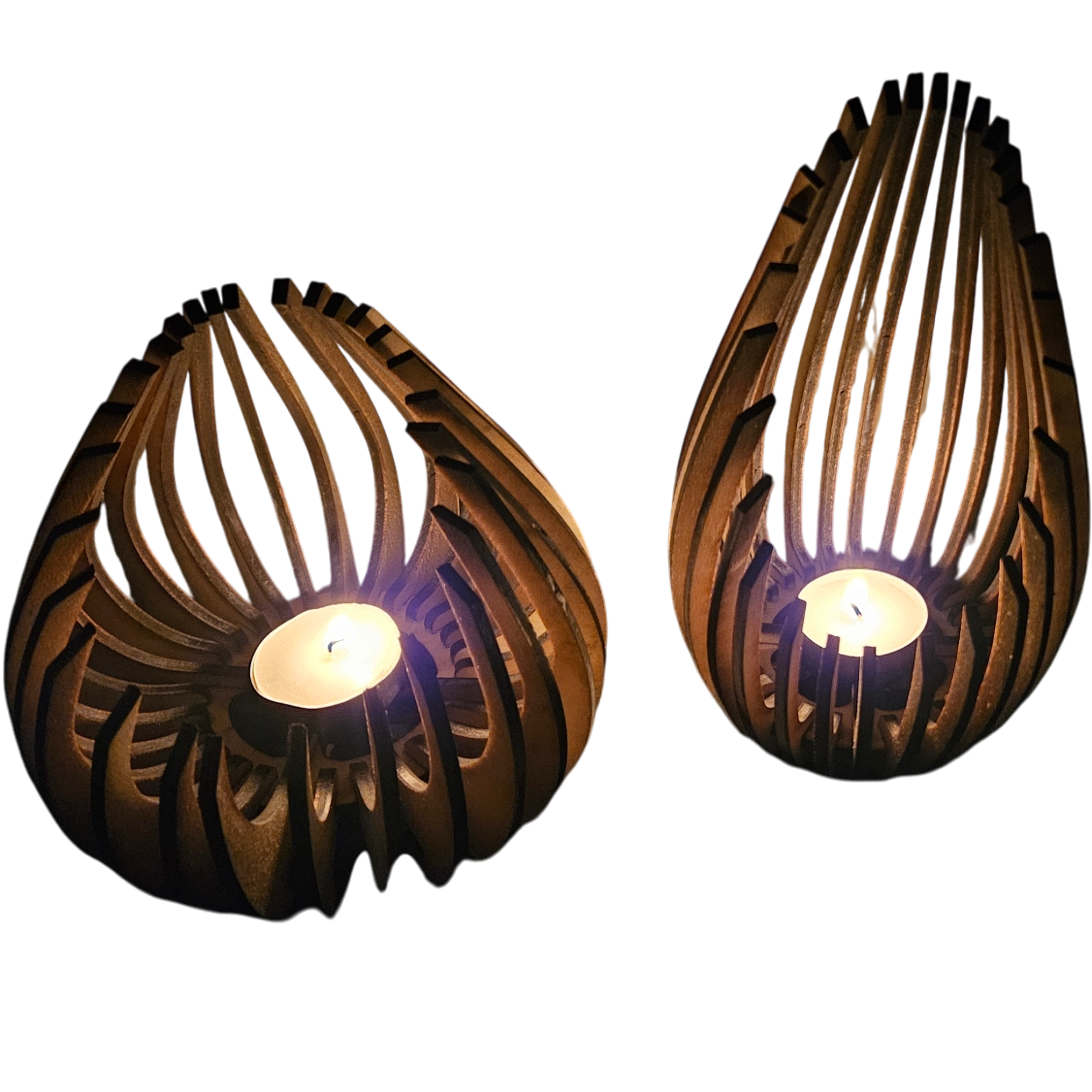 Holz Design Windlicht - Kokon