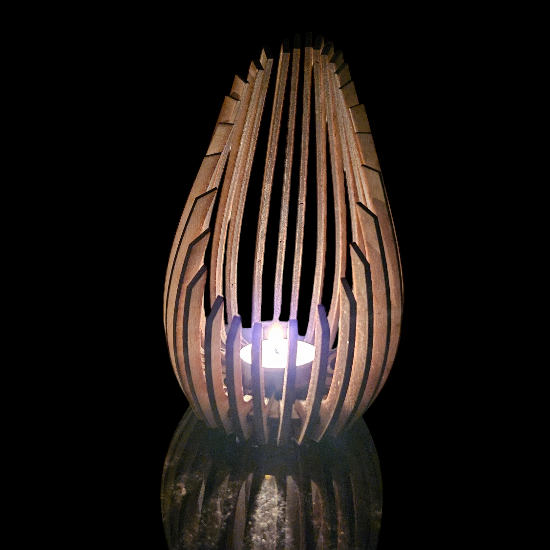 Holz Design Windlicht - Kokon