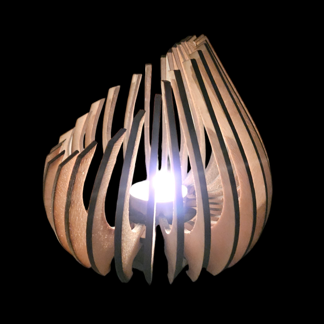 Holz Design Windlicht - Kokon