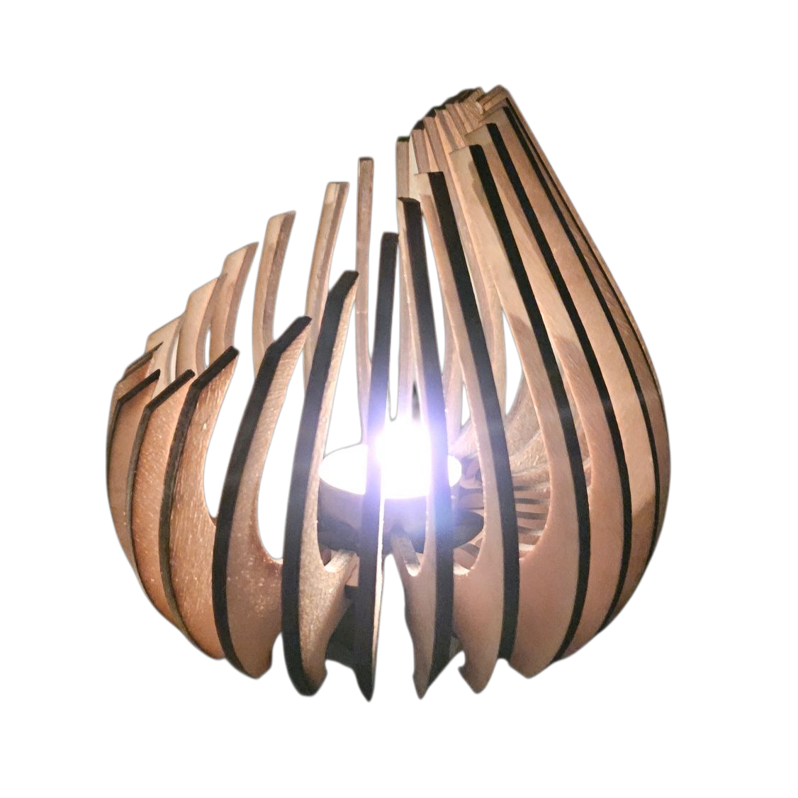 Holz Design Windlicht - Kokon - Set