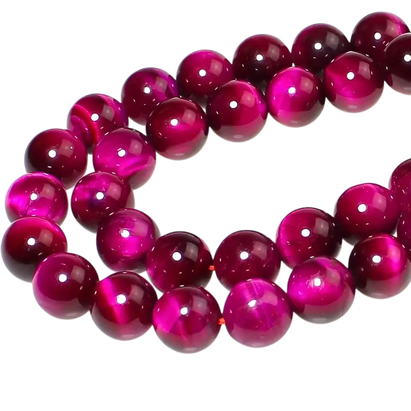 Makramee-Armband – Twist - Tigerauge pink